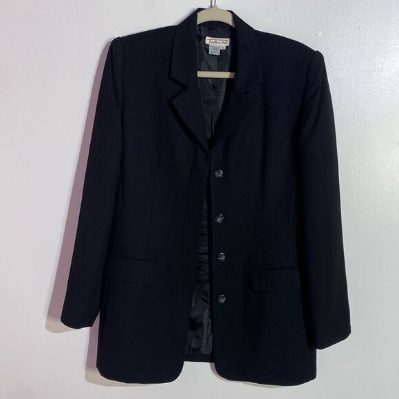 Vtg Talbots Blazer 6 Black Old Money Business Office Formal Minimalistic - Picture 2 of 6